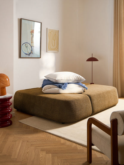 Pavo Sofa Bed in Teddy Bouclé with Storage