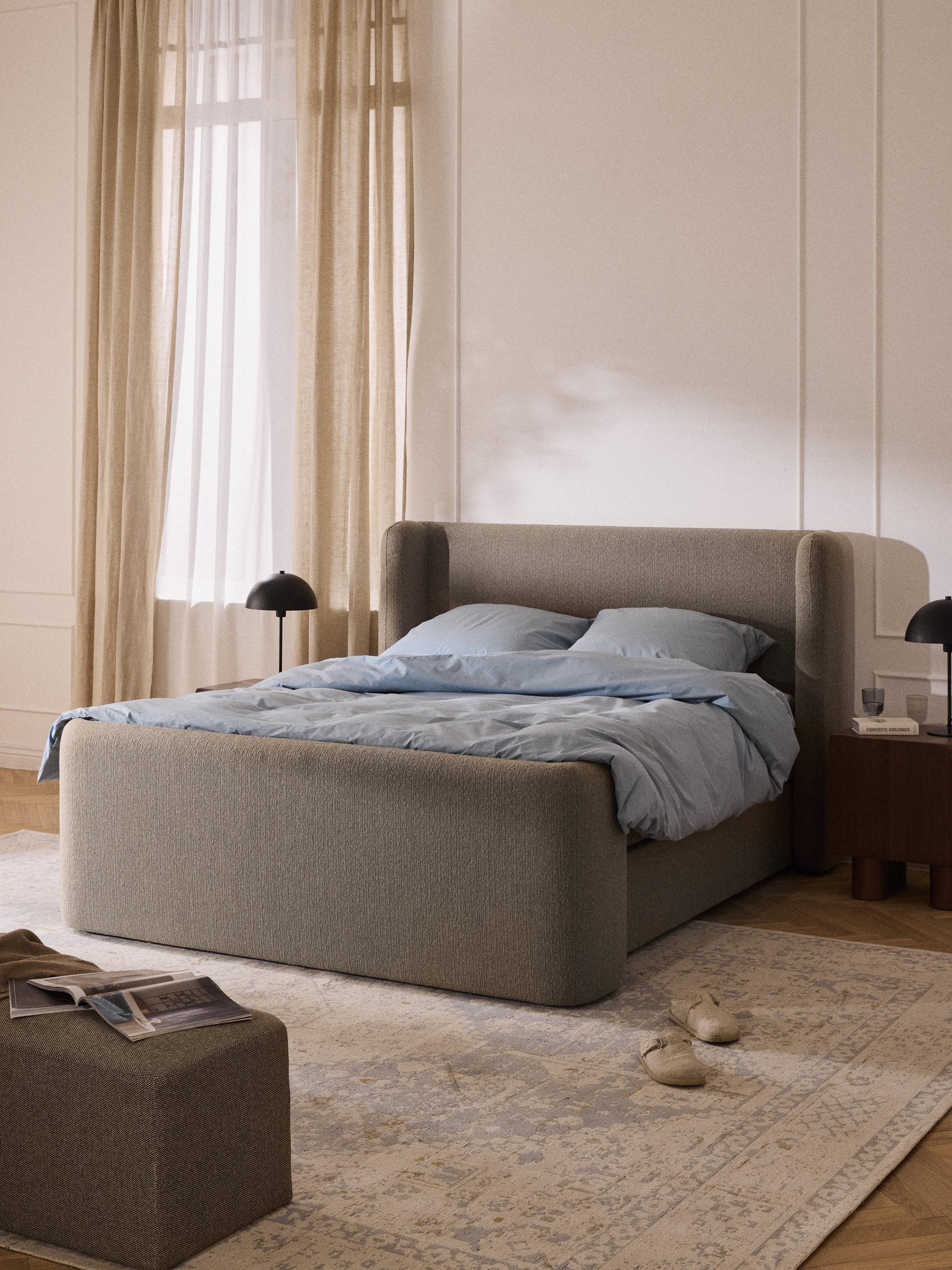 Perlia Bouclé Box Spring Bed