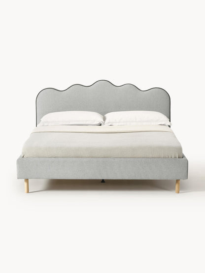 Romina Upholstered Bed with Wavy Headboard