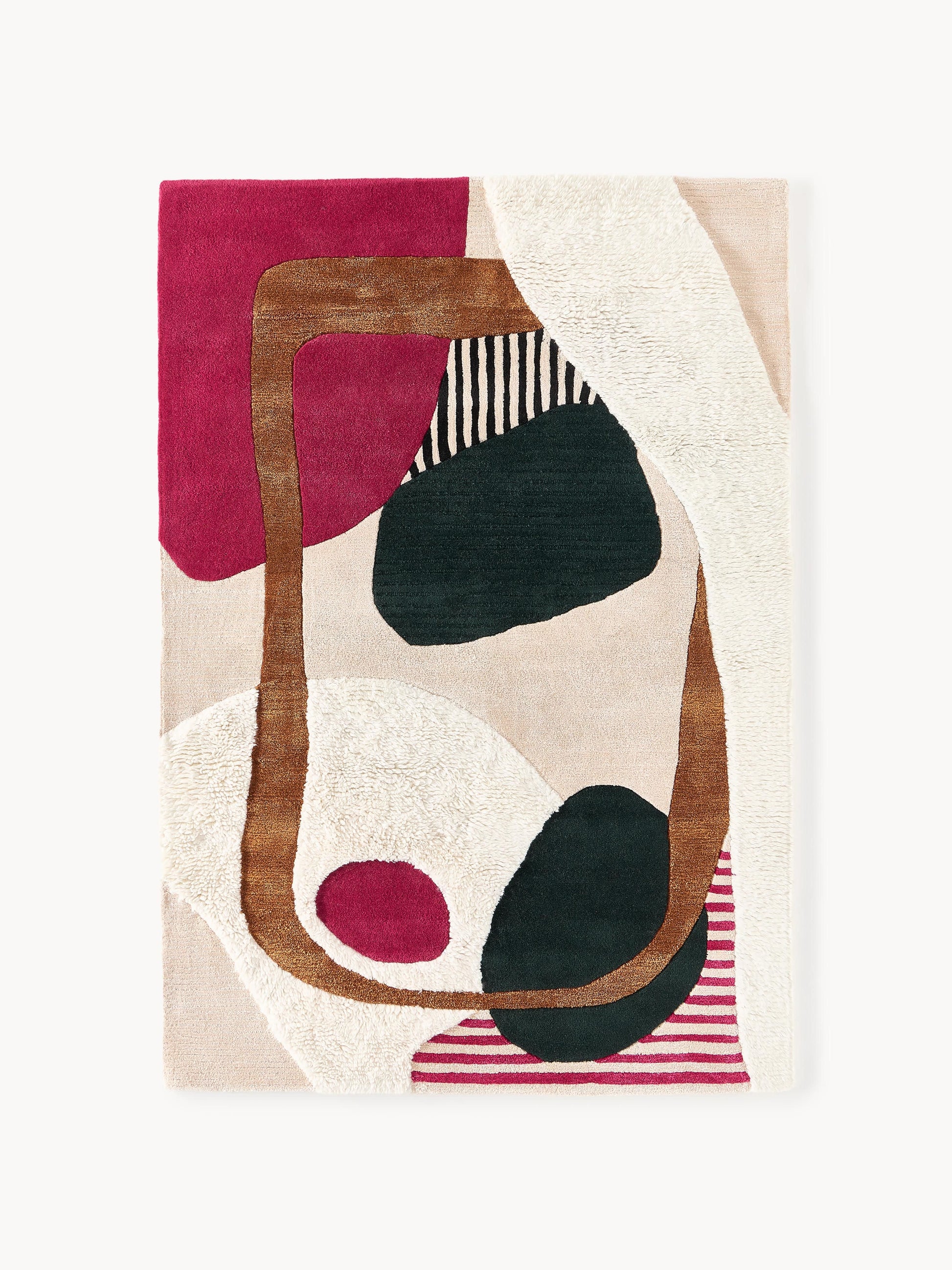 Roscan Hand-Tufted Wool Rug with High-Low Texture