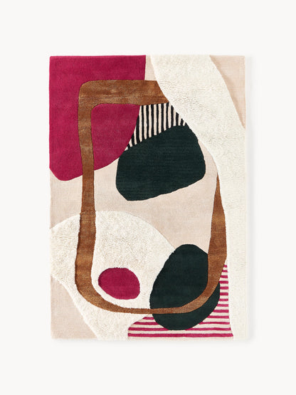 Roscan Hand-Tufted Wool Rug with High-Low Texture