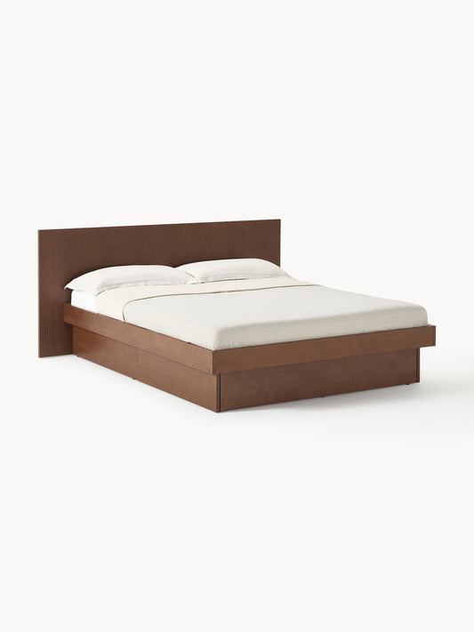 Satoro Wooden Bed with Drawers and Headboard