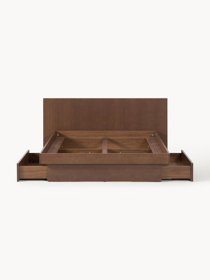 Satoro Wooden Bed with Drawers and Headboard