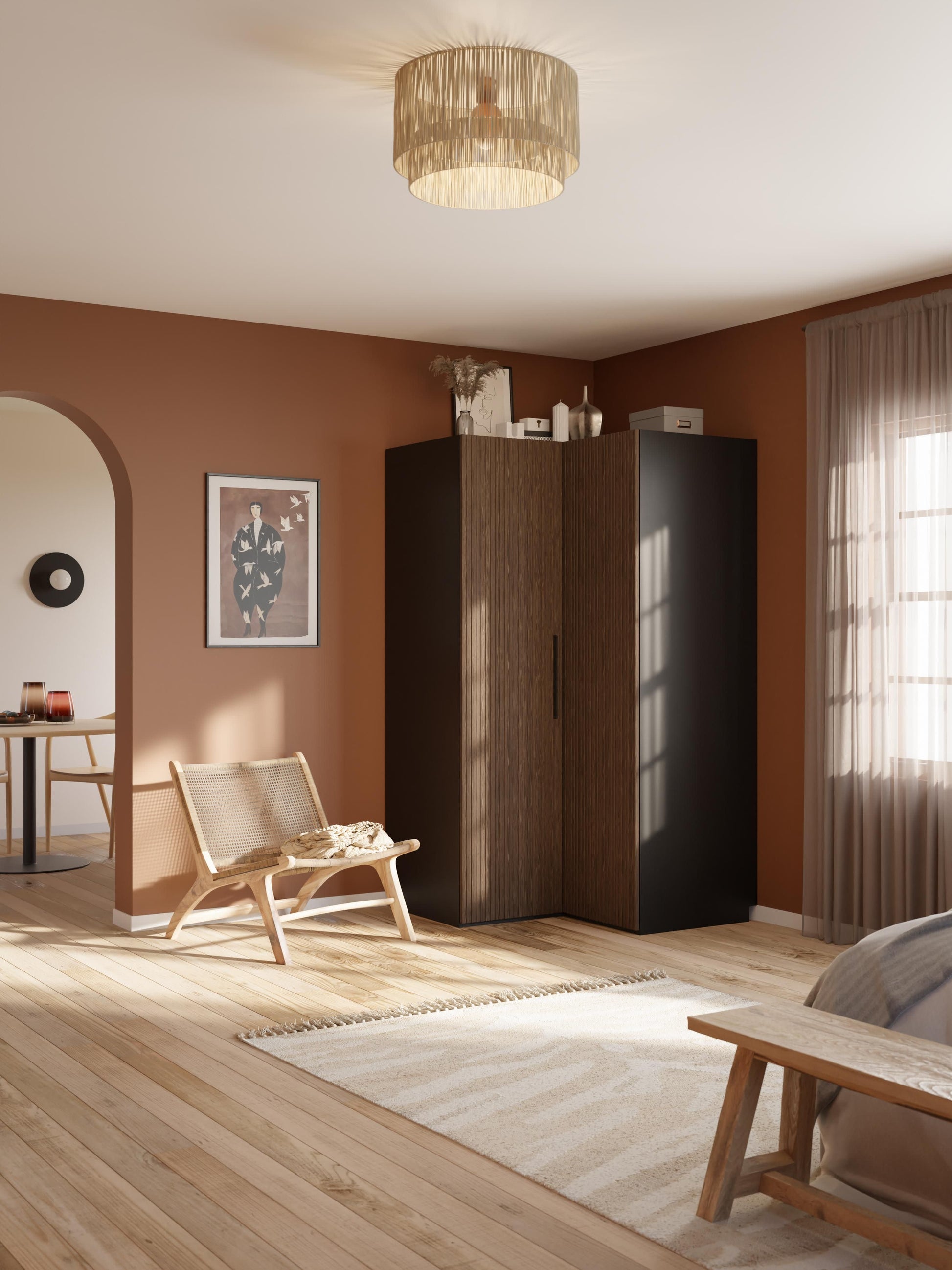 Simona Modular Corner Wardrobe, 115 cm Wide