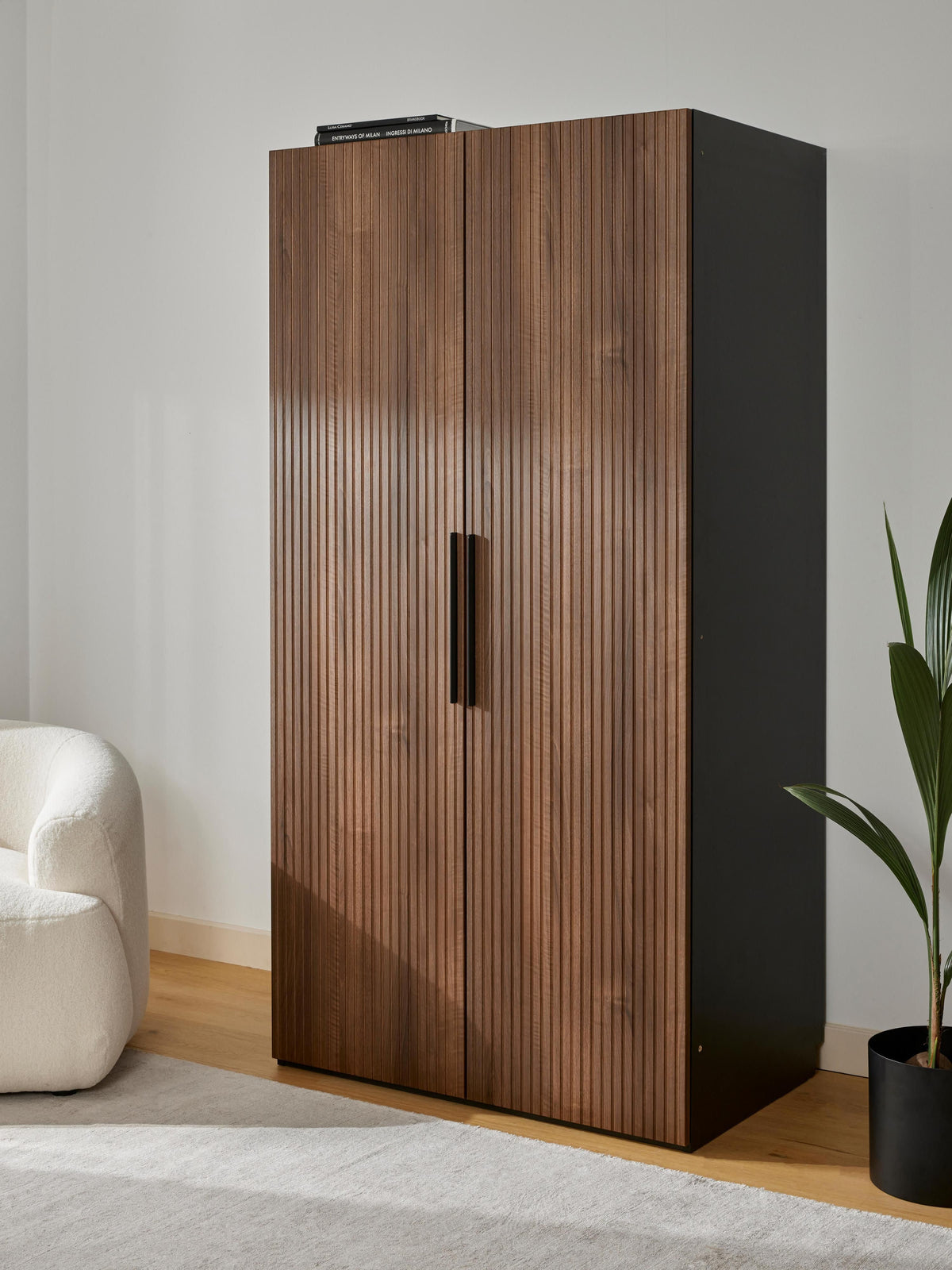 Simona Modular Hinged-Door Wardrobe, 100 cm Wide, in Various Sizes