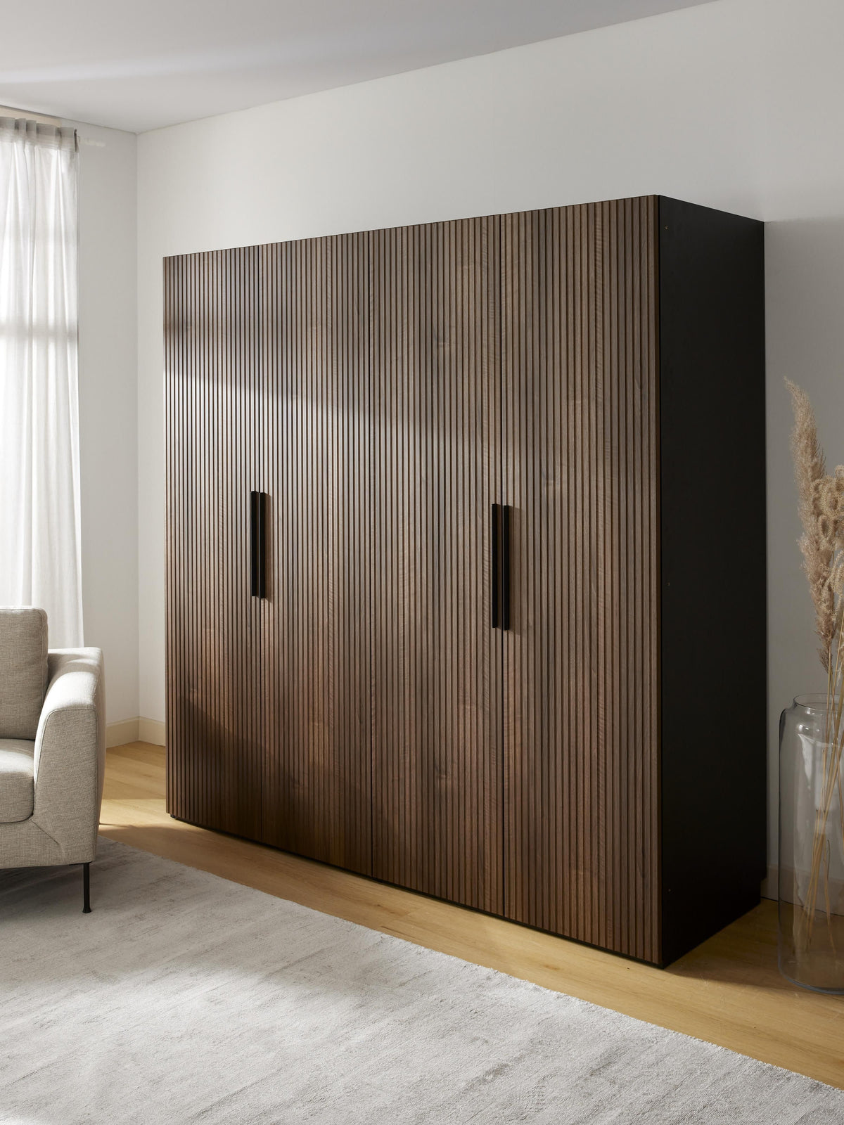 Simona Modular Hinged-Door Wardrobe, 200 cm Wide, in Various Sizes