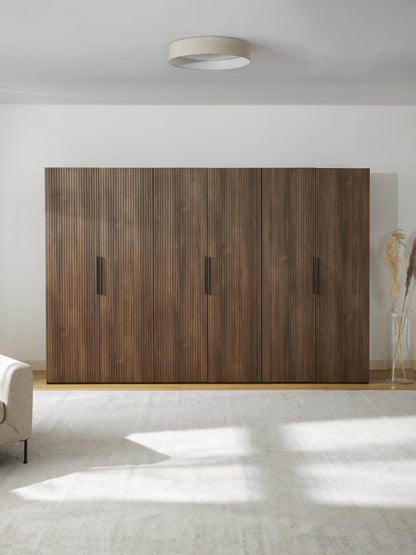 Simona Modular Hinged-Door Wardrobe, 300 cm Wide, in Various Sizes