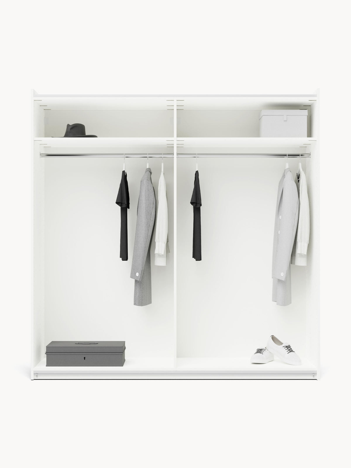 Simona Modular Sliding-Door Wardrobe, 200 cm Wide, in Various Sizes