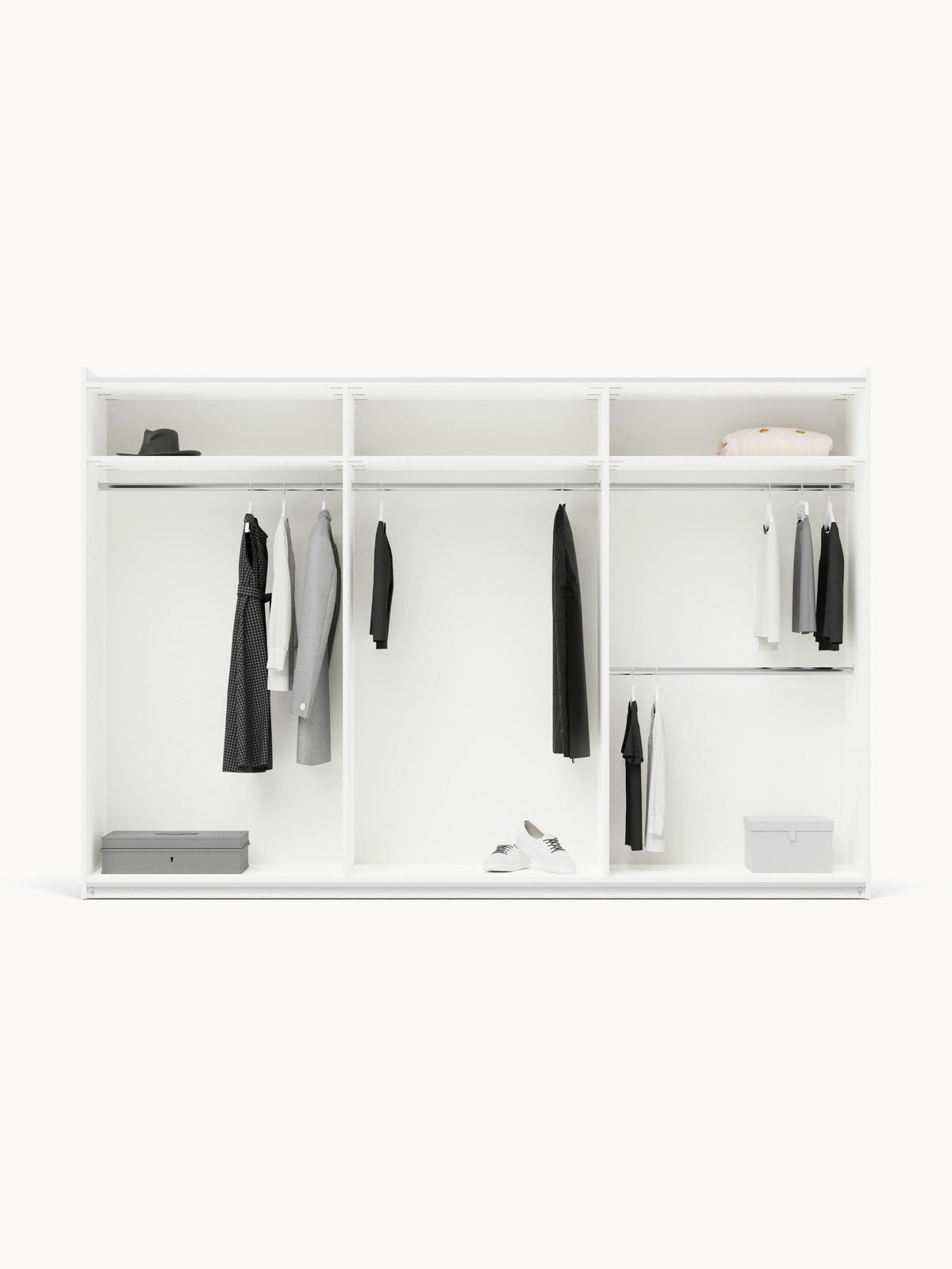 Simona Modular Sliding-Door Wardrobe, 300 cm Wide, in Various Sizes