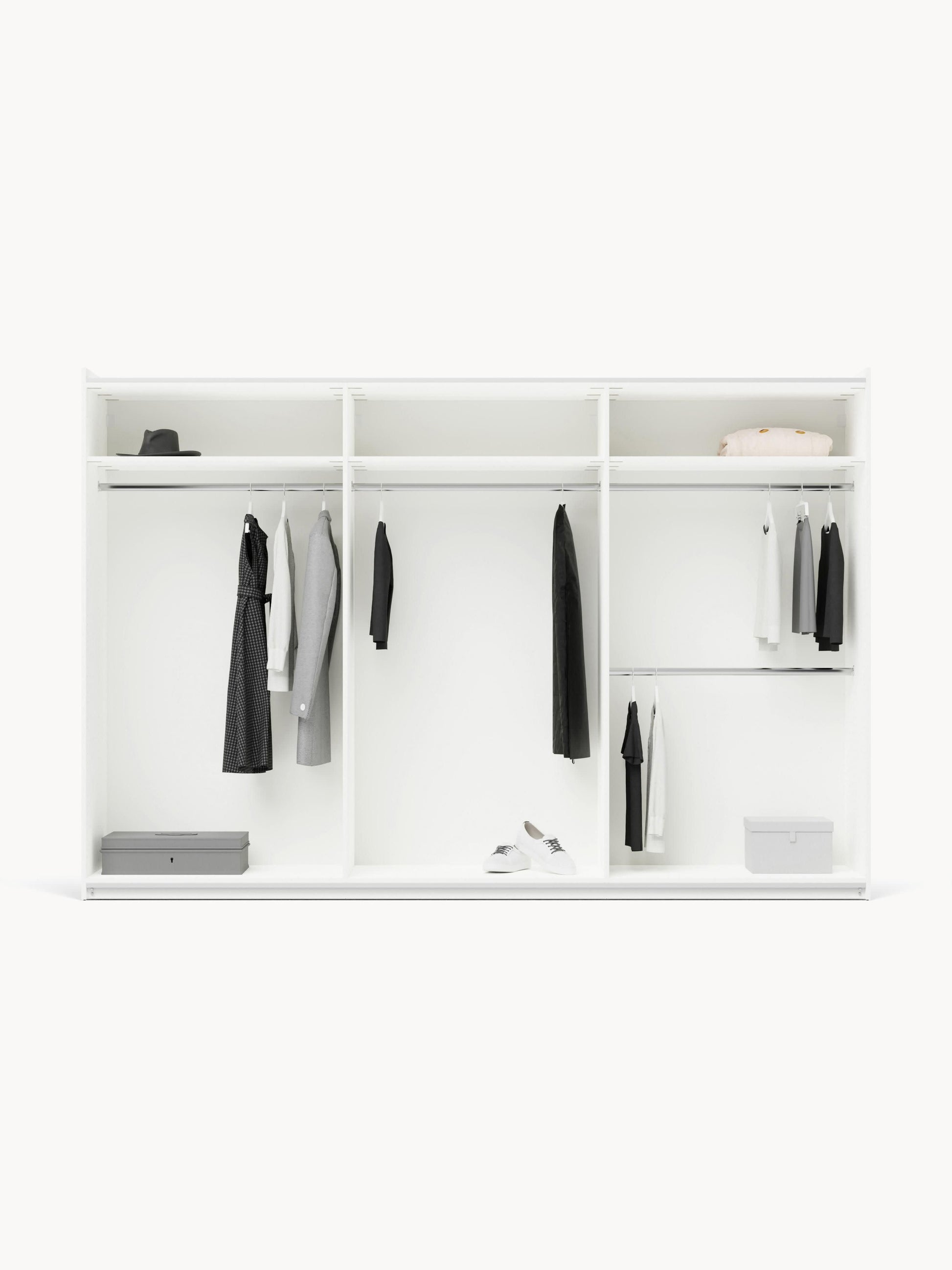 Simona Modular Sliding-Door Wardrobe, 300 cm Wide, in Various Sizes