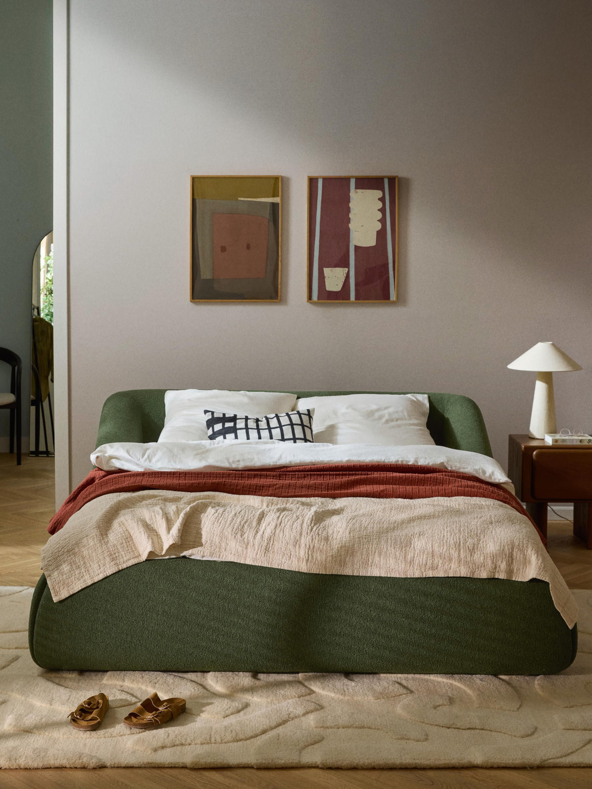 Sofira Bouclé Upholstered Bed