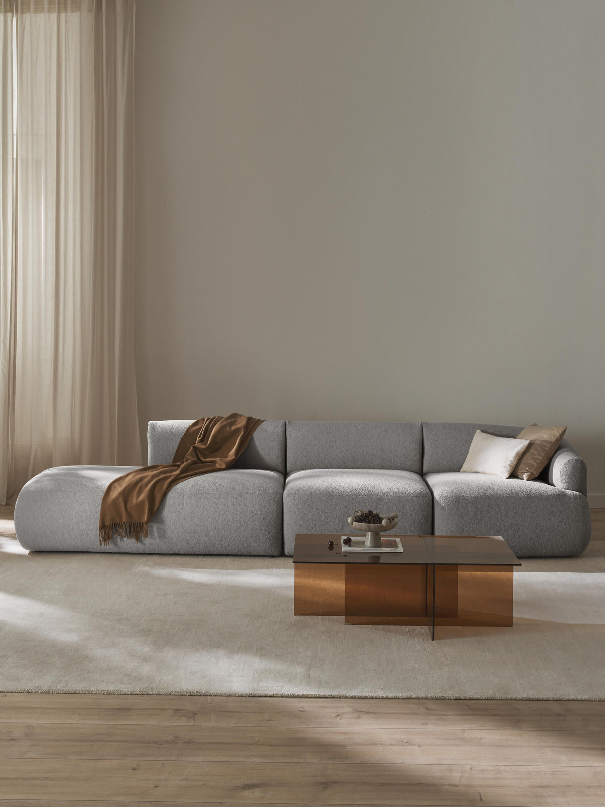Sofira Modular Bouclé Chaise (2-Seater)