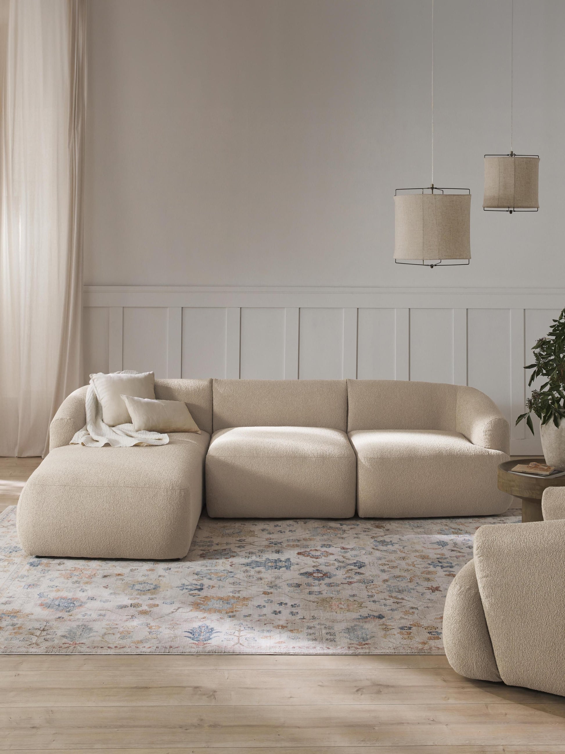 Sofira Modular Bouclé Corner Sofa (3-Seater)
