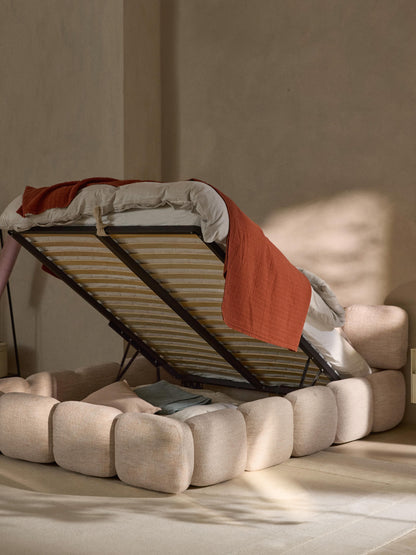 Taylin Upholstered Bed in Bouclé with Storage