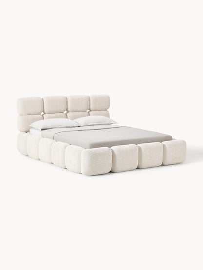 Taylin Upholstered Bed in Teddy Bouclé with Storage