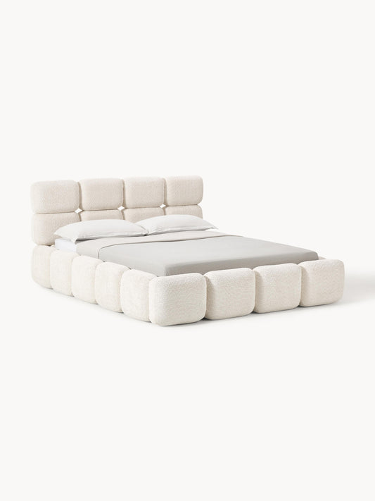 Taylin Upholstered Bed in Teddy Bouclé with Storage
