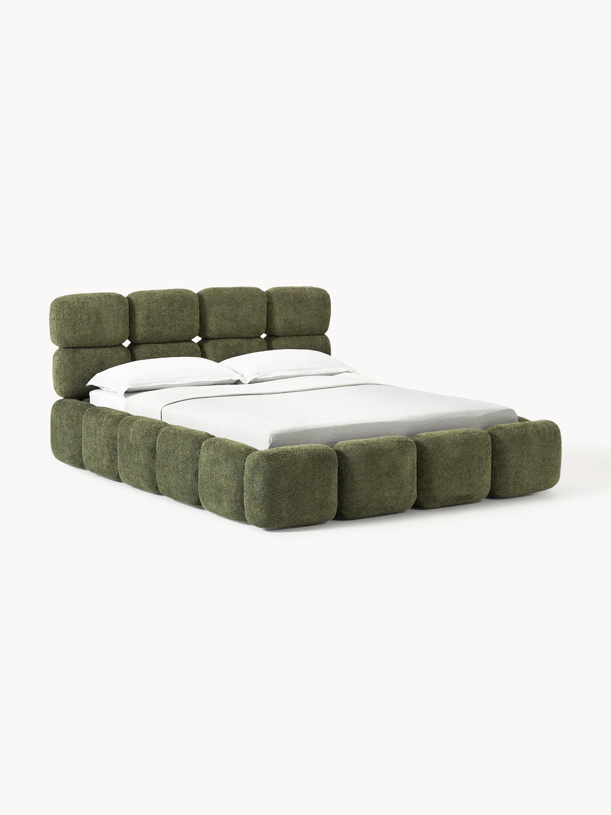 Taylin Upholstered Bed in Teddy Bouclé with Storage