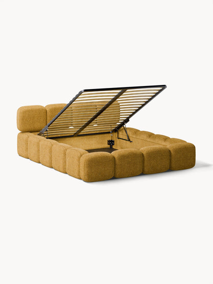 Taylin Upholstered Bed in Teddy Bouclé with Storage