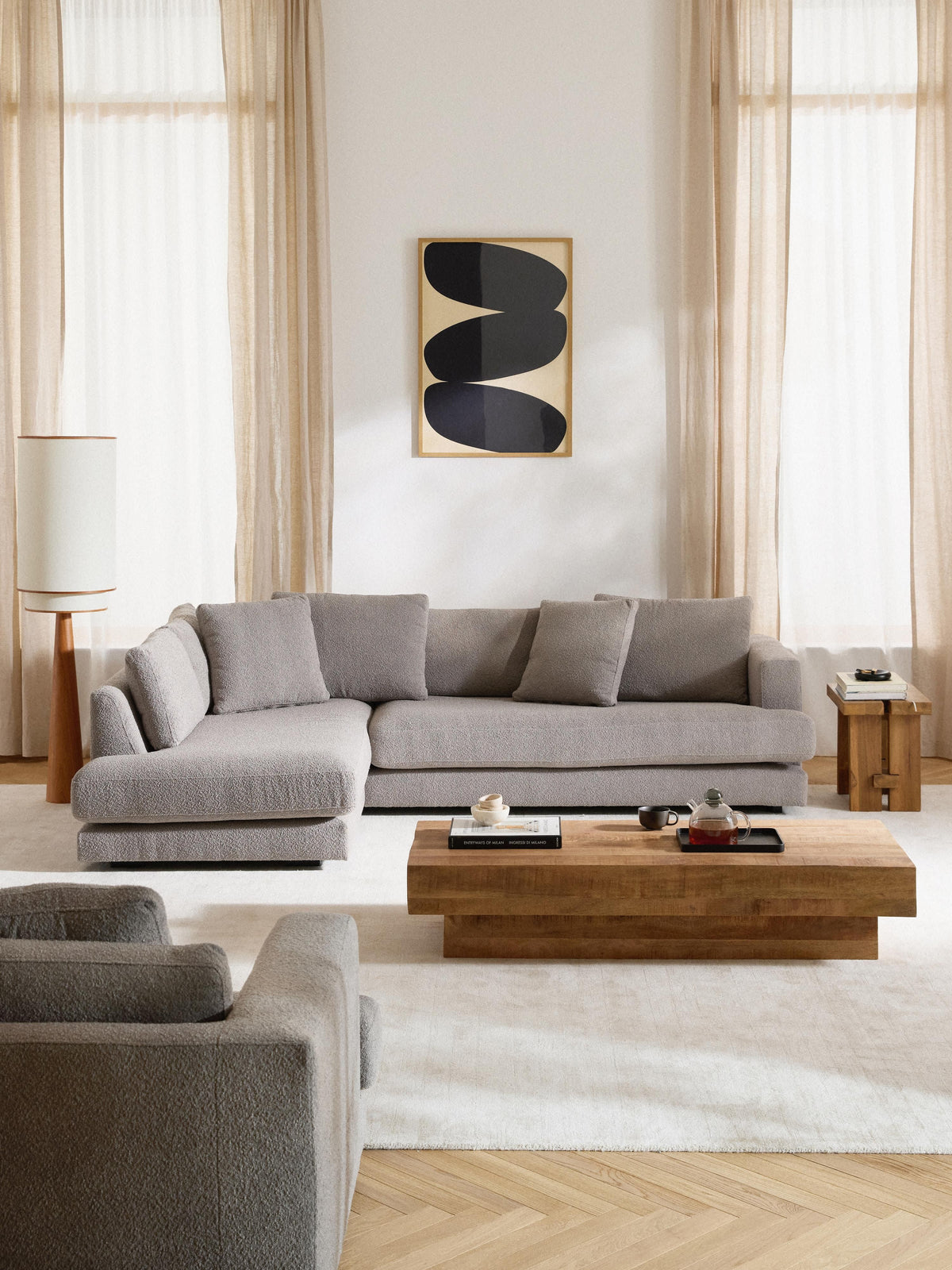 Tribeco Bouclé Corner Sofa