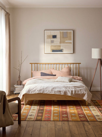 Winslow Wooden Bed with Pine Headboard
