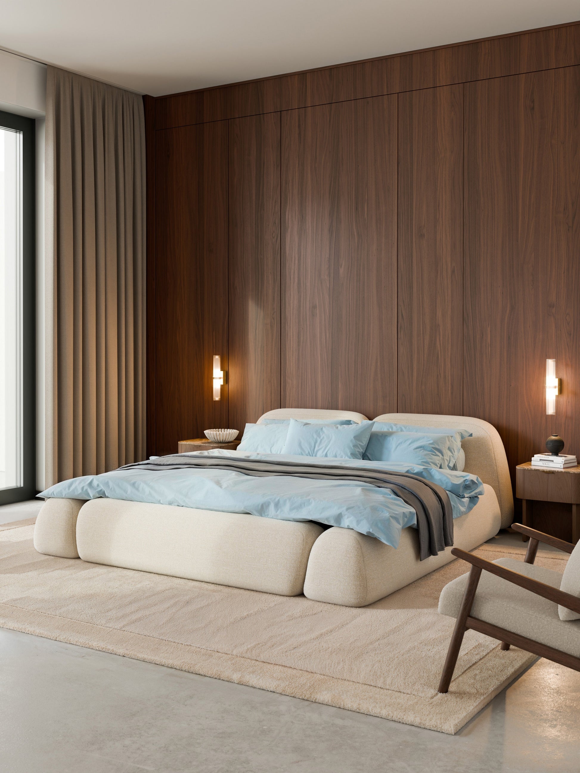 Wolka Bouclé Upholstered Bed
