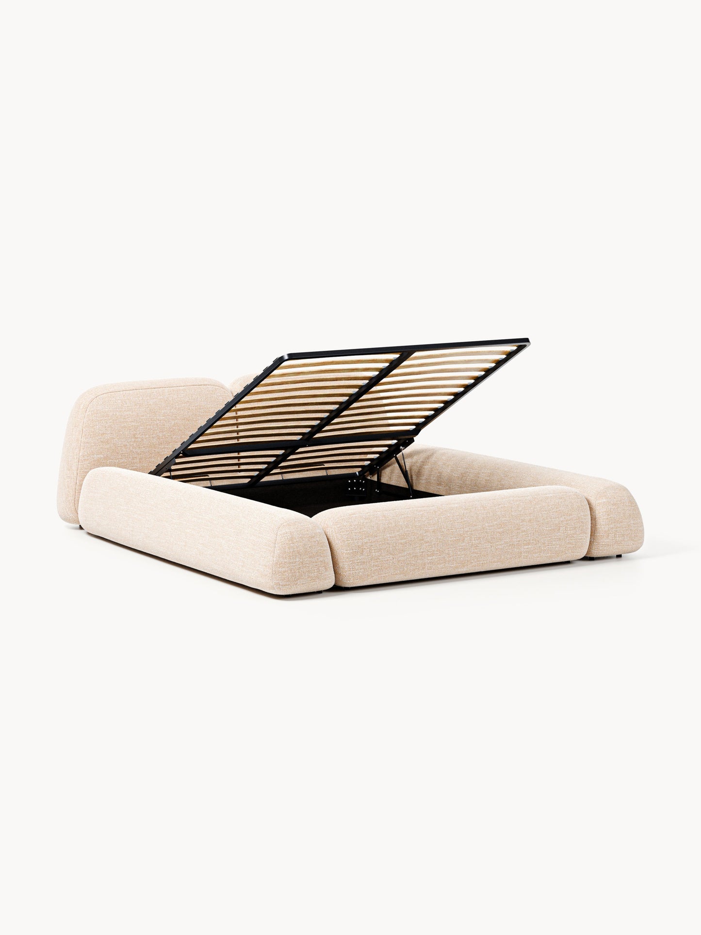 Wolka Bouclé Upholstered Bed with Storage