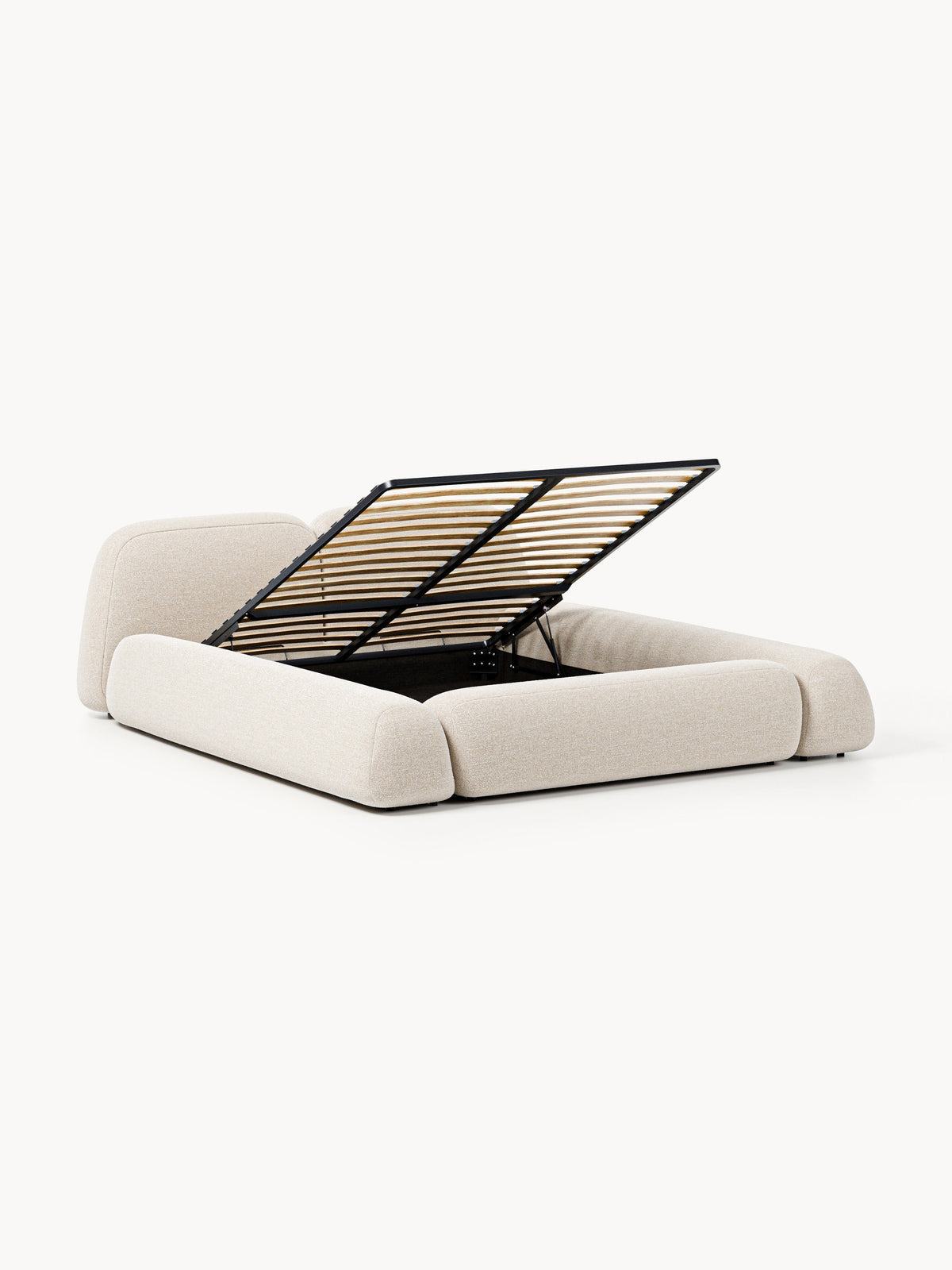 Wolka Bouclé Upholstered Bed with Storage