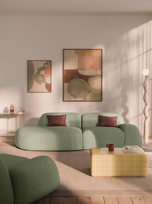Wolka Modular Bouclé Chaise (3-Seater)