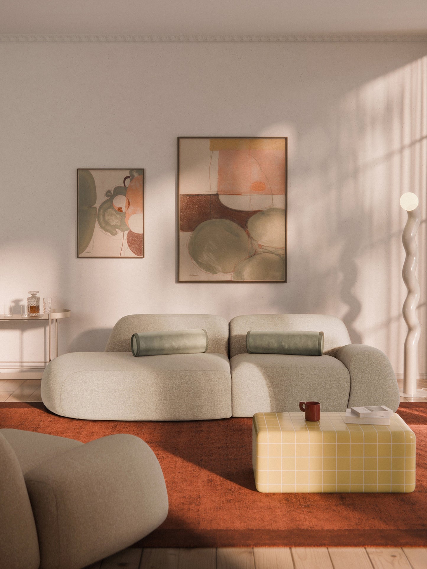 Wolka Modular Bouclé Chaise (3-Seater)