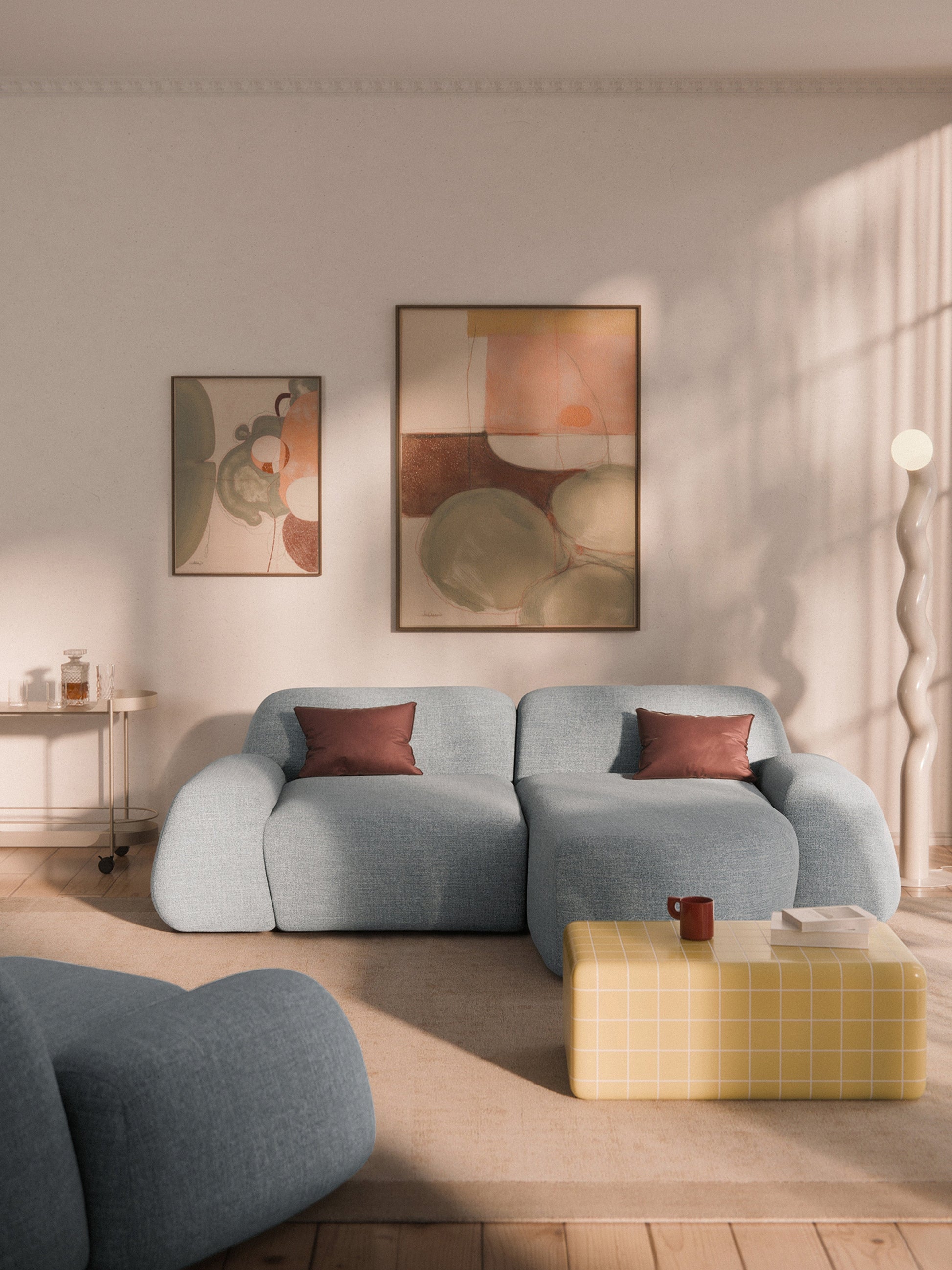 Wolka Modular Bouclé Corner Sofa (3-Seater)