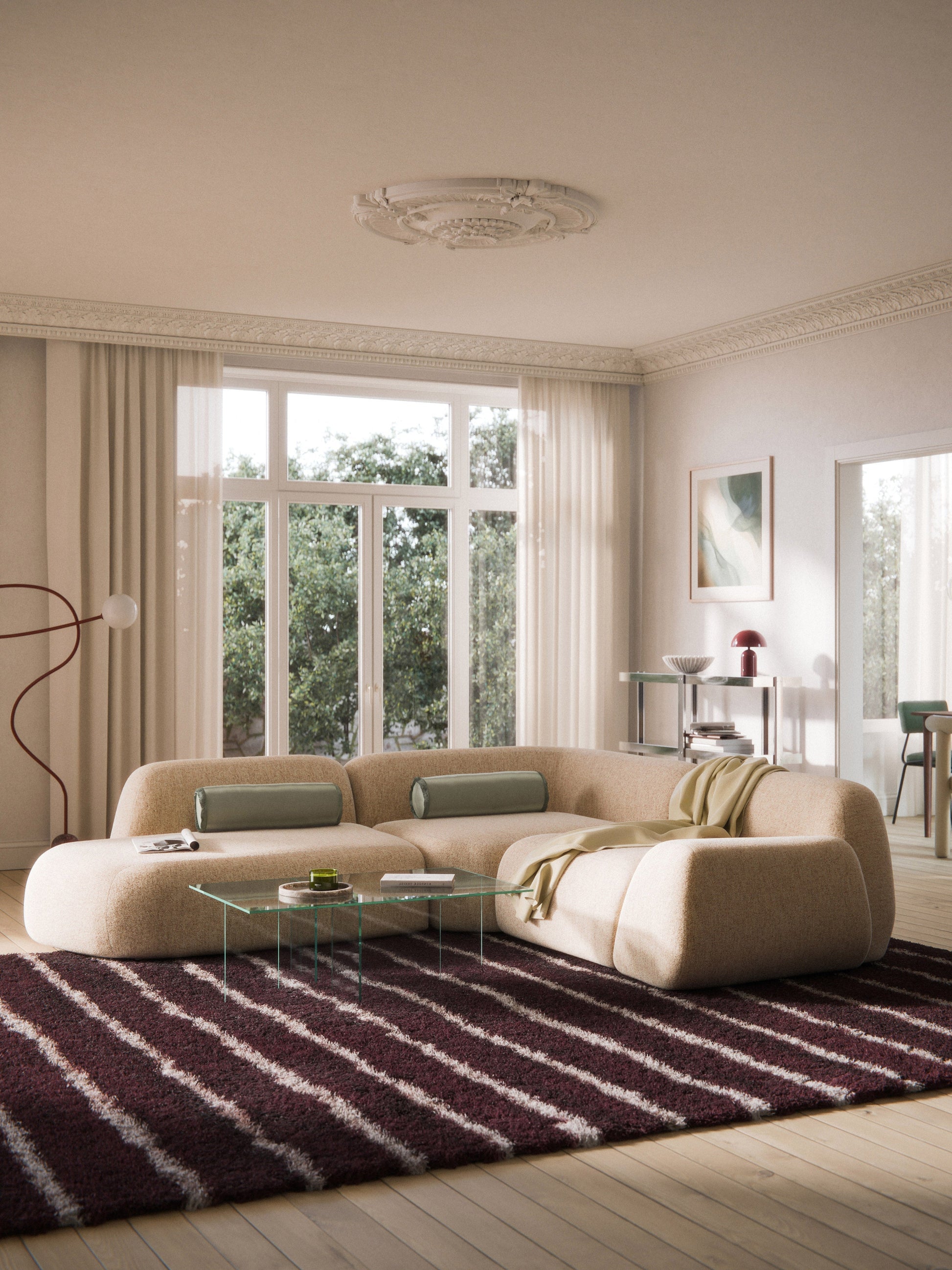 Wolka Modular Bouclé Corner Sofa (4-Seater) with Chaise Longue