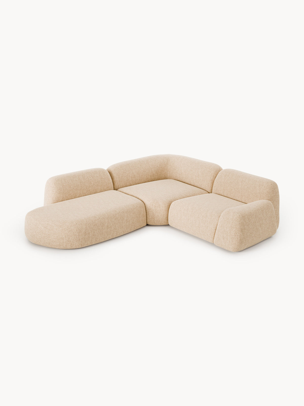 Wolka Modular Bouclé Corner Sofa (4-Seater) with Chaise Longue