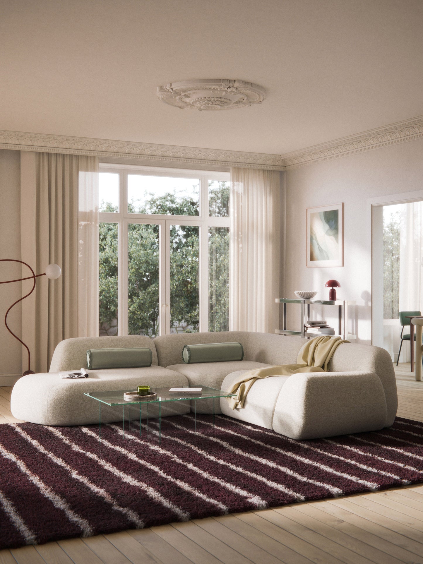 Wolka Modular Bouclé Corner Sofa (4-Seater) with Chaise Longue