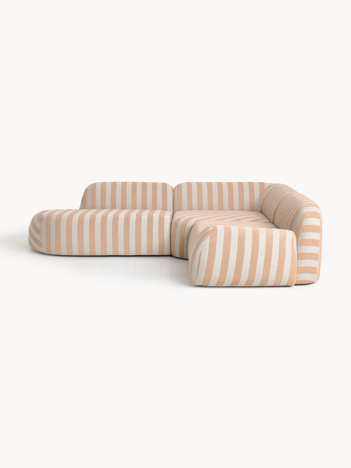 Wolka Modular Striped Corner Sofa (4-Seater) with Chaise Longue