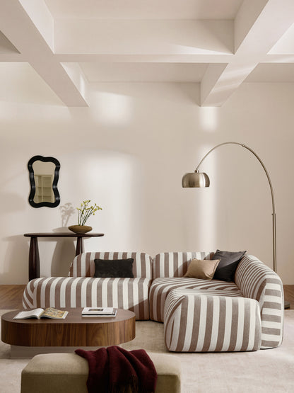 Wolka Modular Striped Corner Sofa (4-Seater) with Chaise Longue