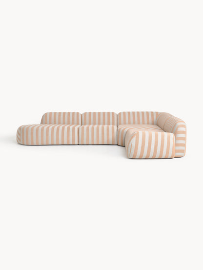 Wolka Modular Striped XL Corner Sofa with Chaise Longue