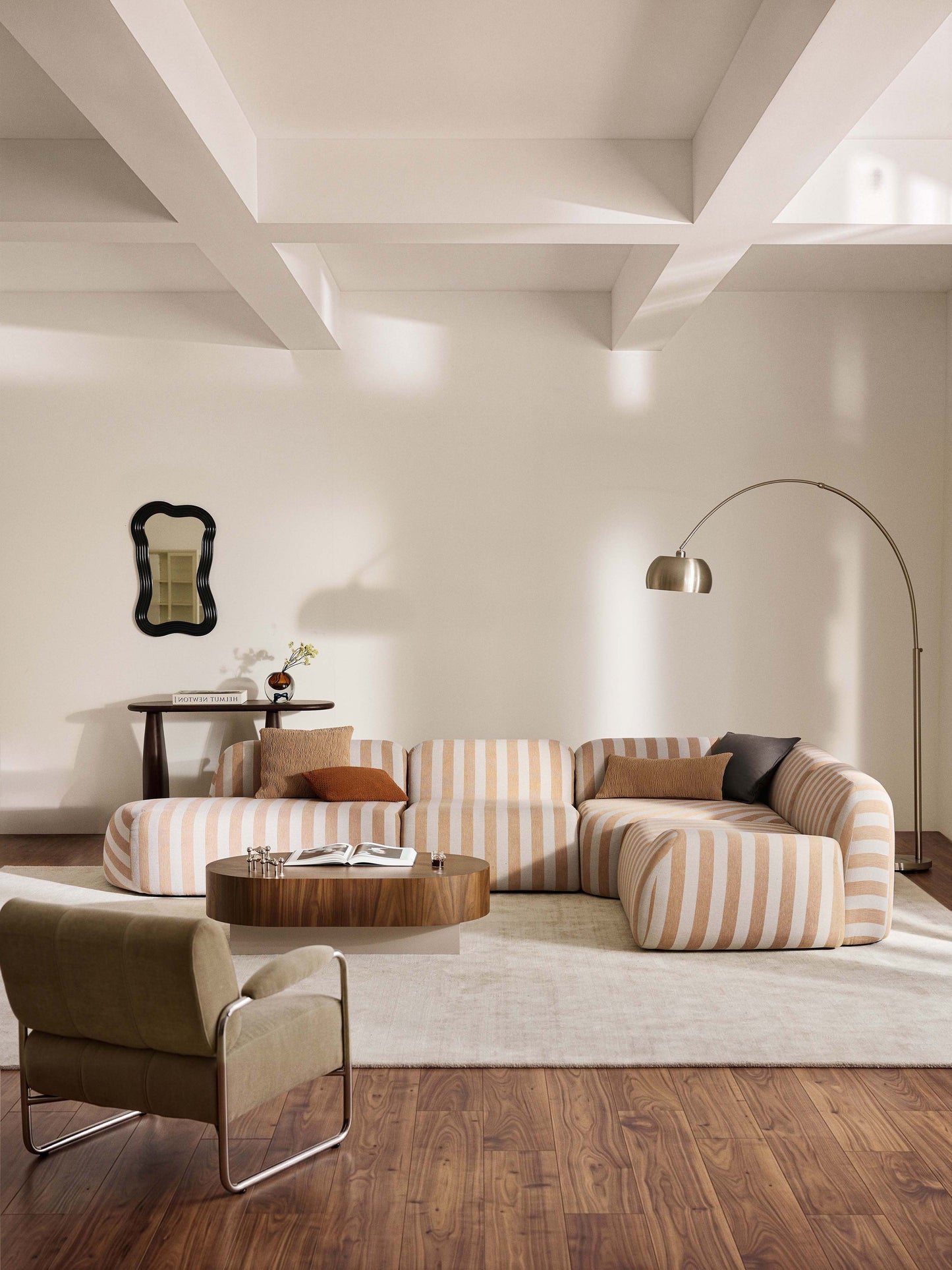 Wolka Modular Striped XL Corner Sofa with Chaise Longue