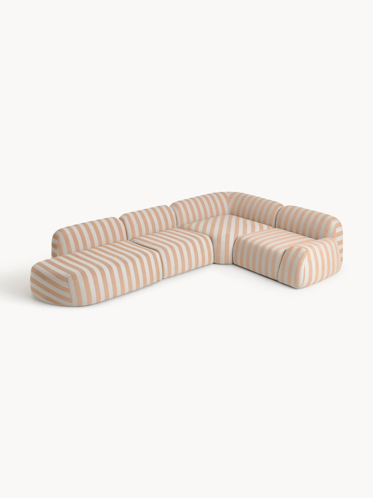 Wolka Modular Striped XL Corner Sofa with Chaise Longue