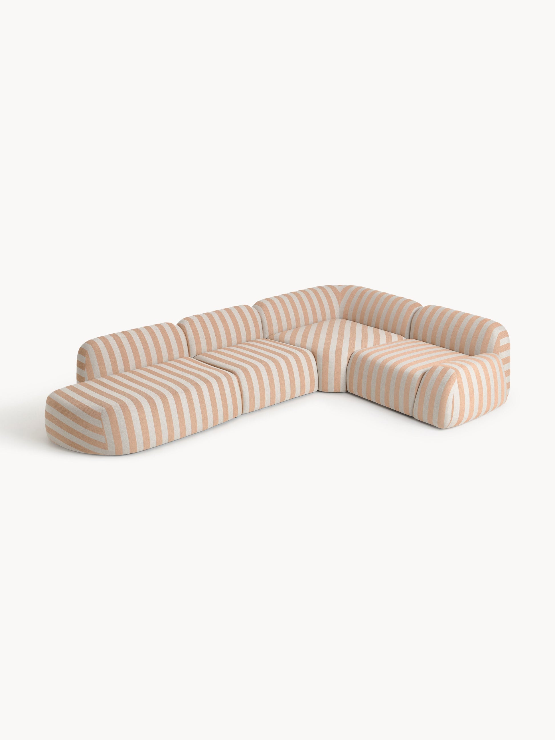Wolka Modular Striped XL Corner Sofa with Chaise Longue