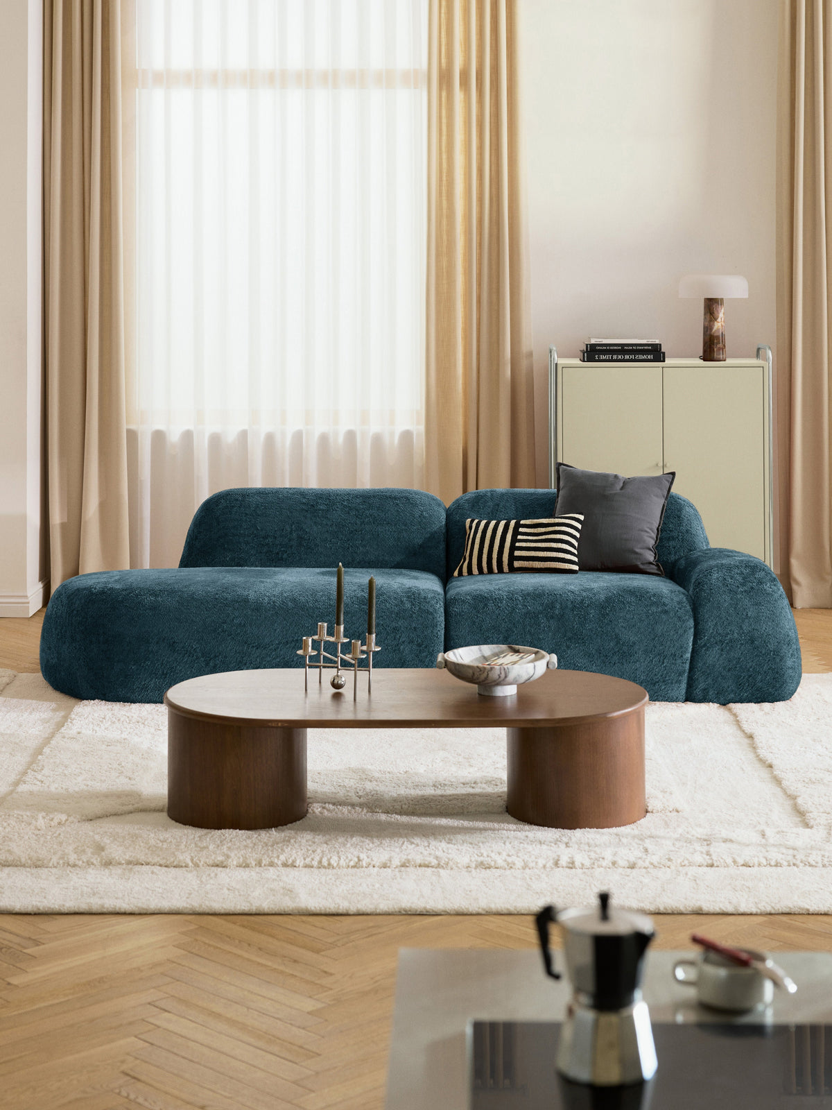 Wolka Modular Teddy Bouclé Chaise (3-Seater)