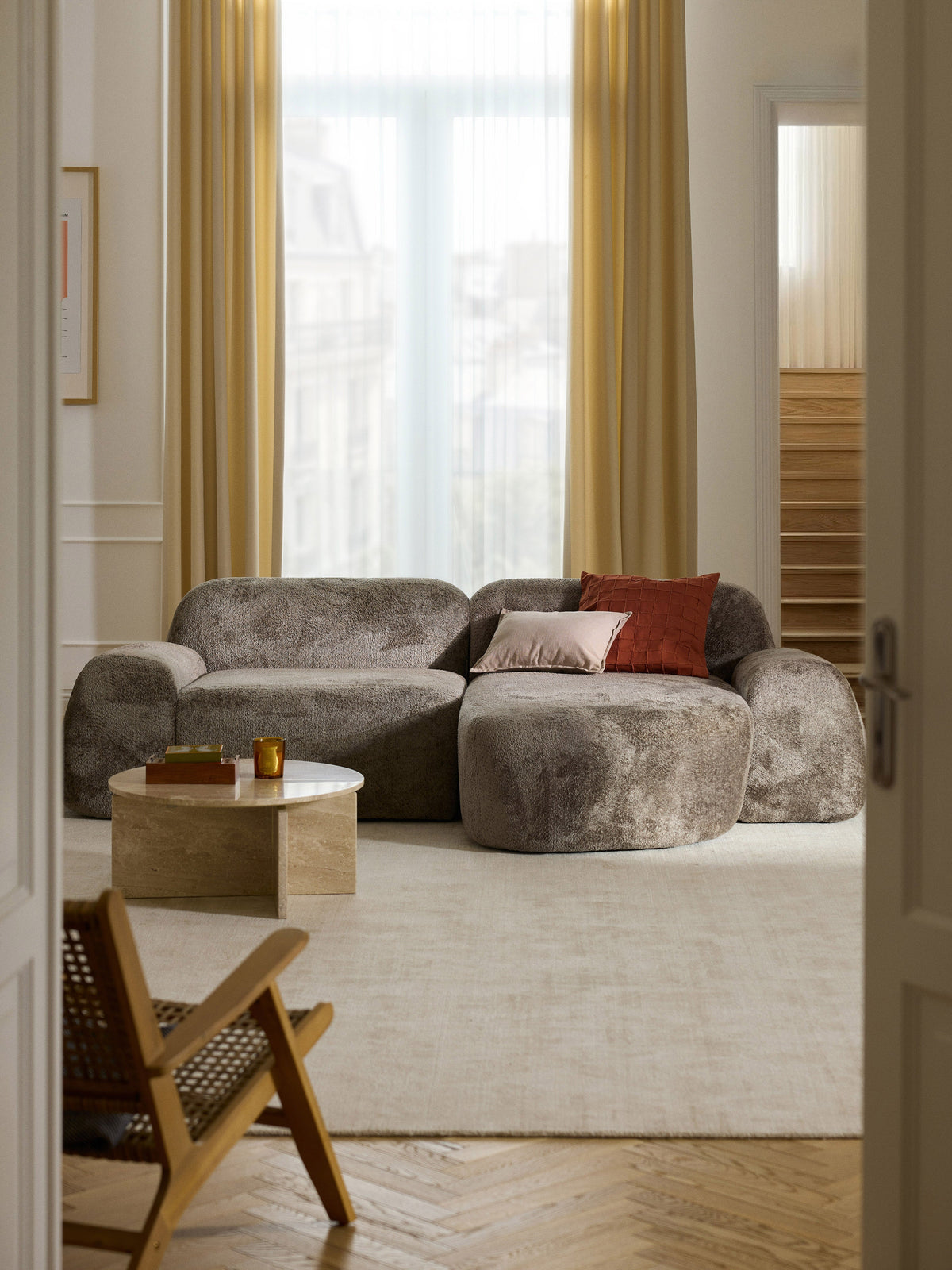 Wolka Modular Teddy Bouclé Corner Sofa (3-Seater)