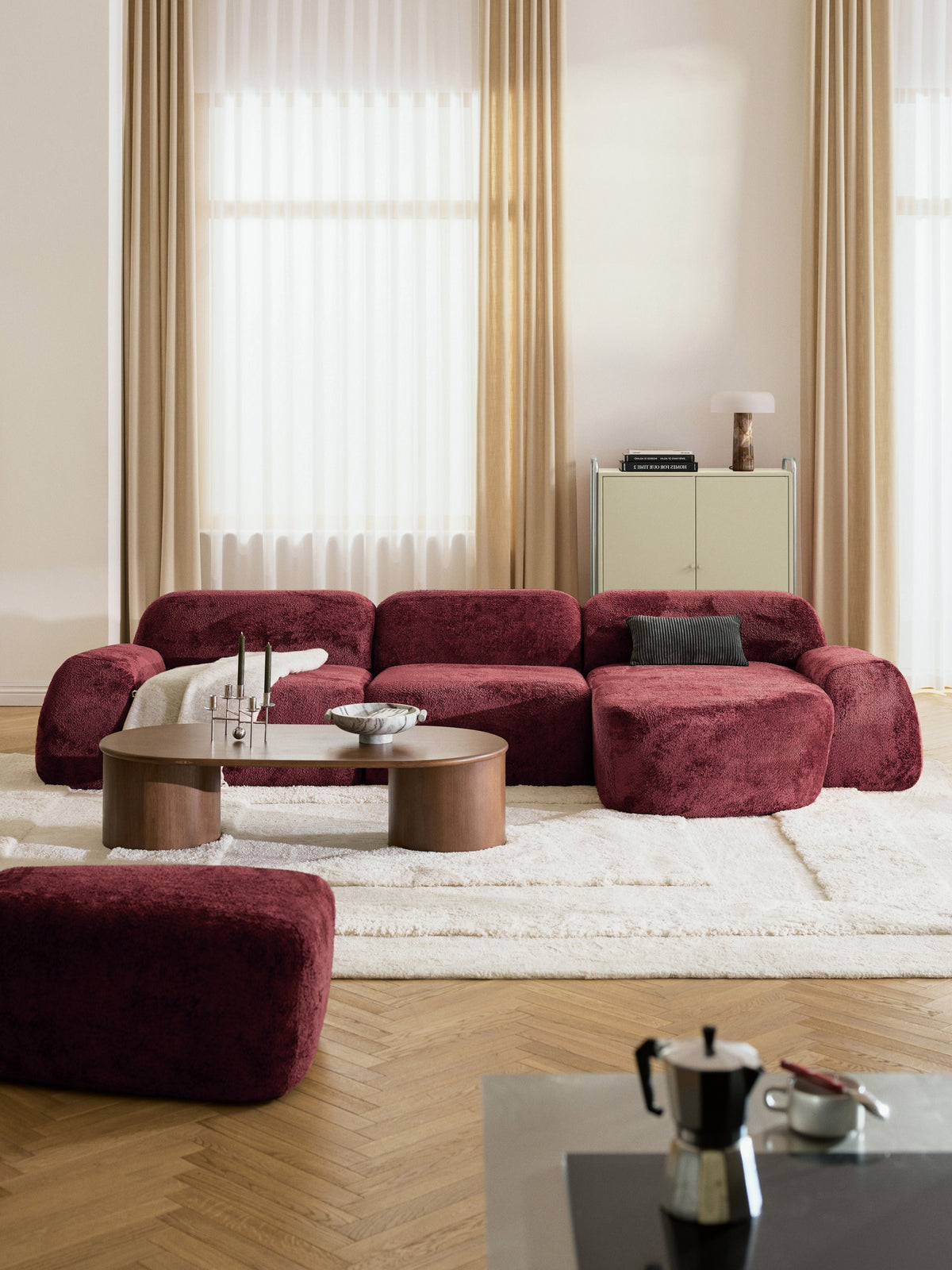 Wolka Modular Teddy Bouclé Corner Sofa (4-Seater)