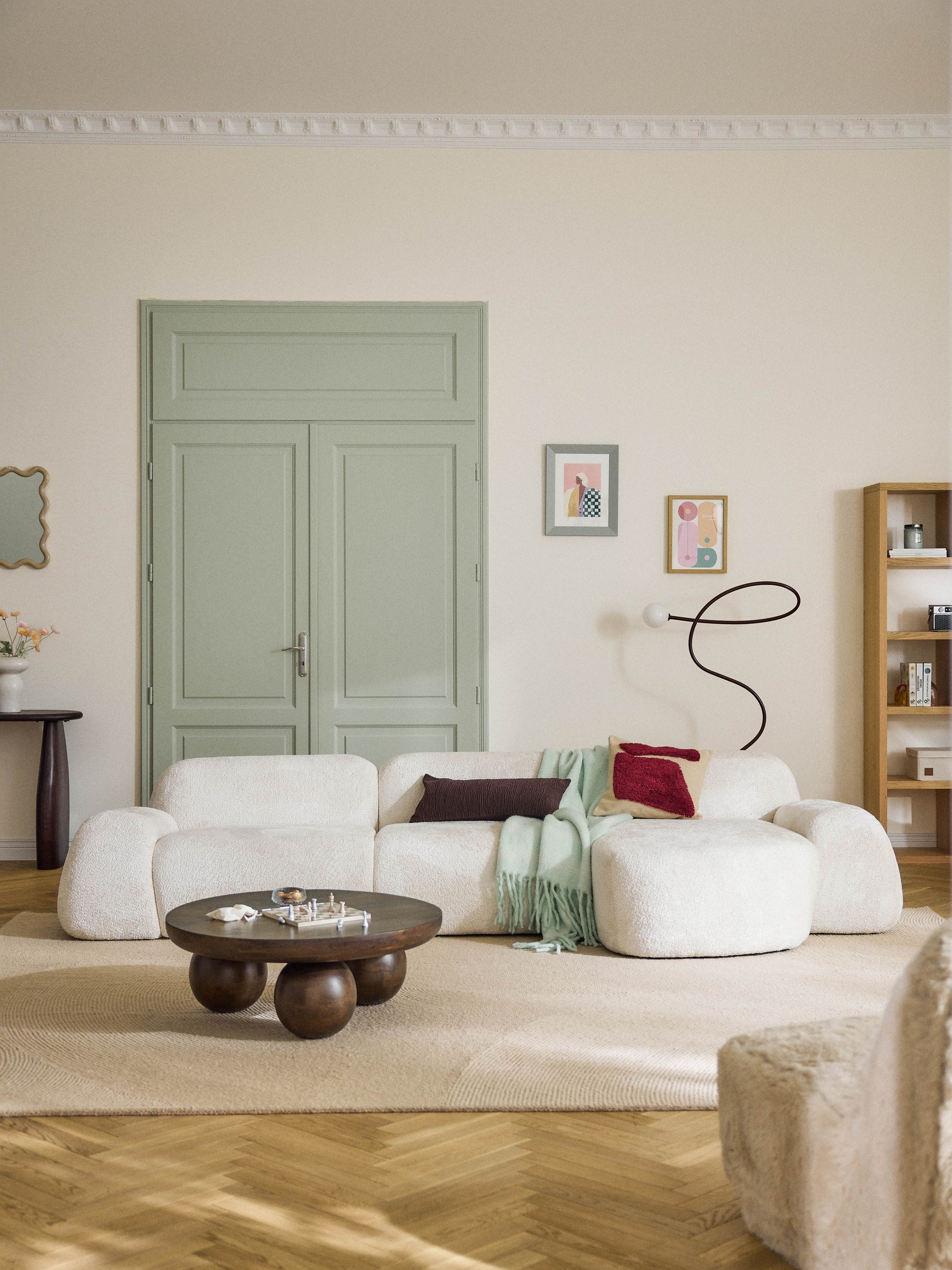 Wolka Modular Teddy Bouclé Corner Sofa (4-Seater)