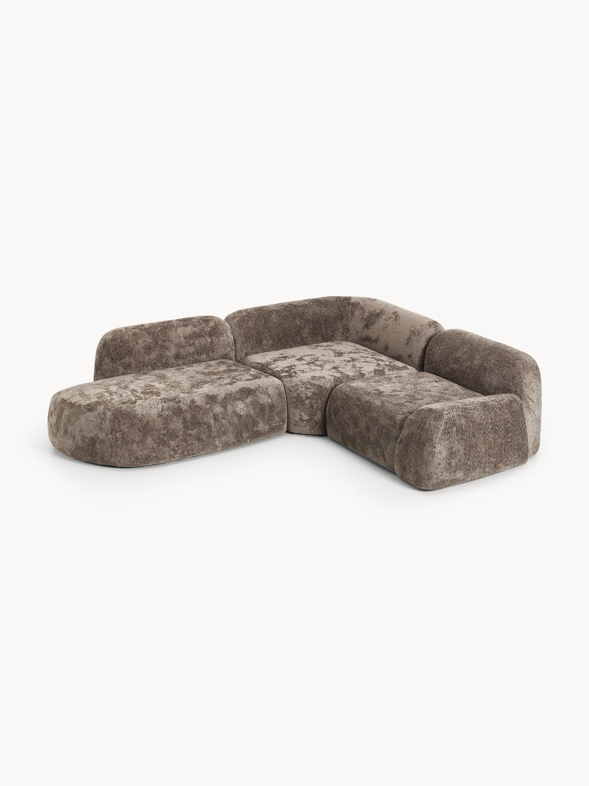 Wolka Modular Teddy Bouclé Corner Sofa (4-Seater) with Chaise Longue