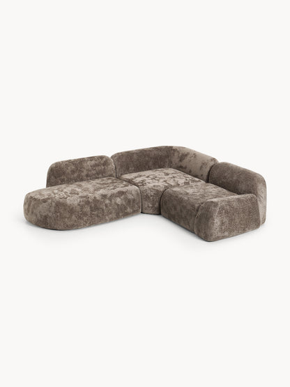 Wolka Modular Teddy Bouclé Corner Sofa (4-Seater) with Chaise Longue