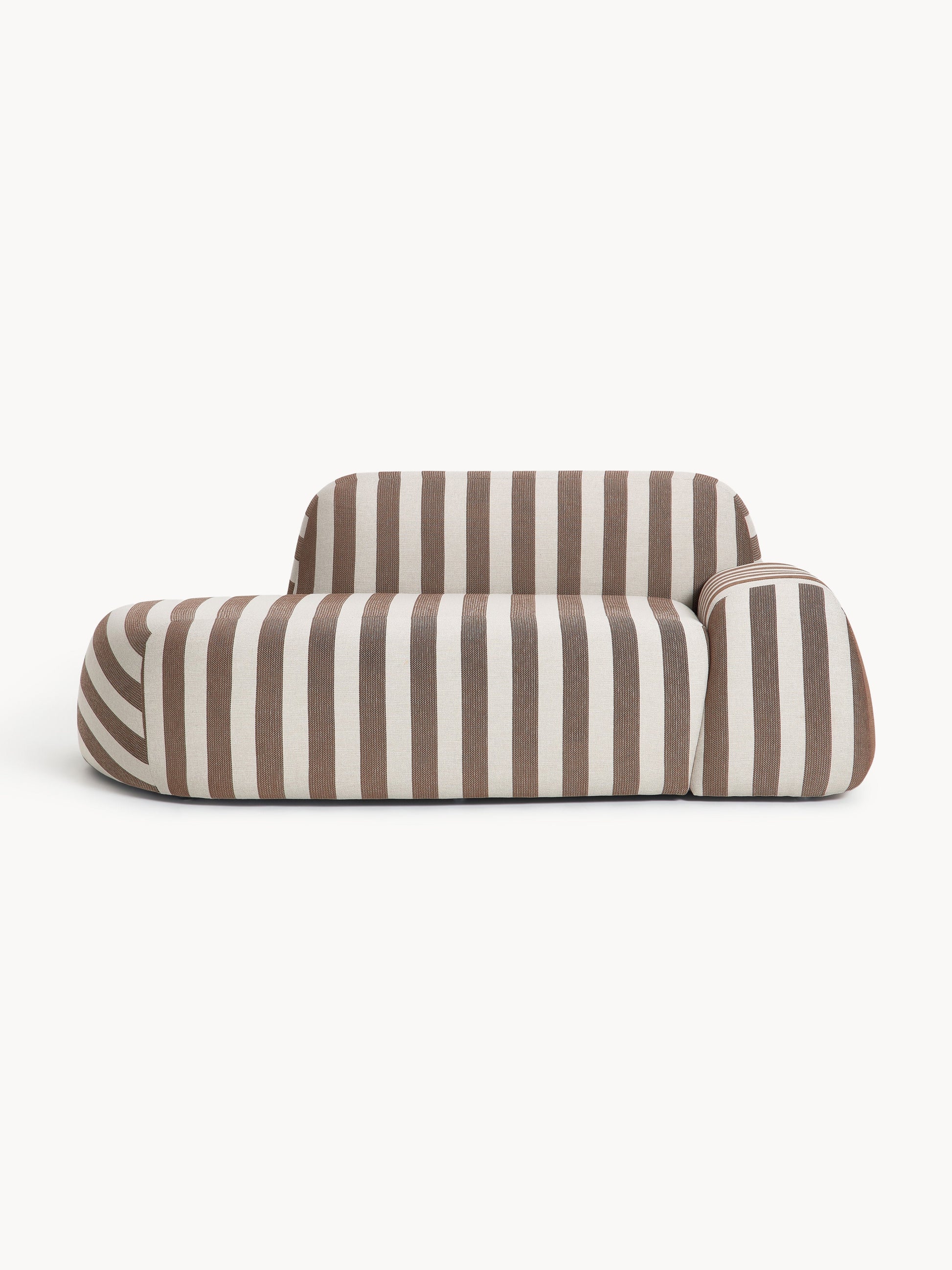 Wolka Striped Sofa (2-Seater) with Chaise Longue