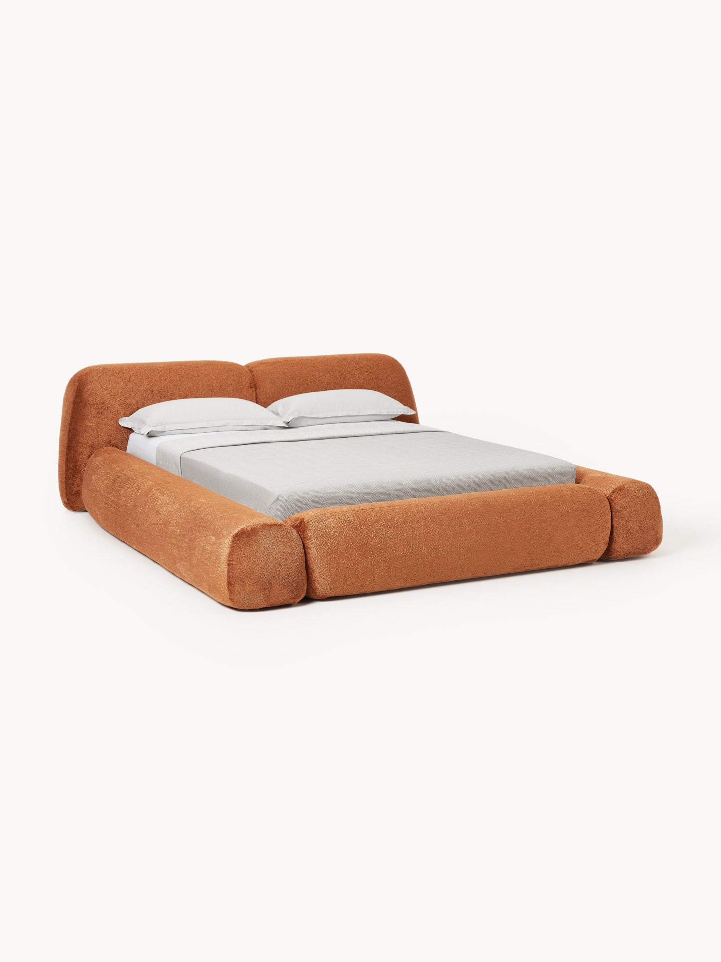 Wolka Upholstered Bed in Teddy Bouclé