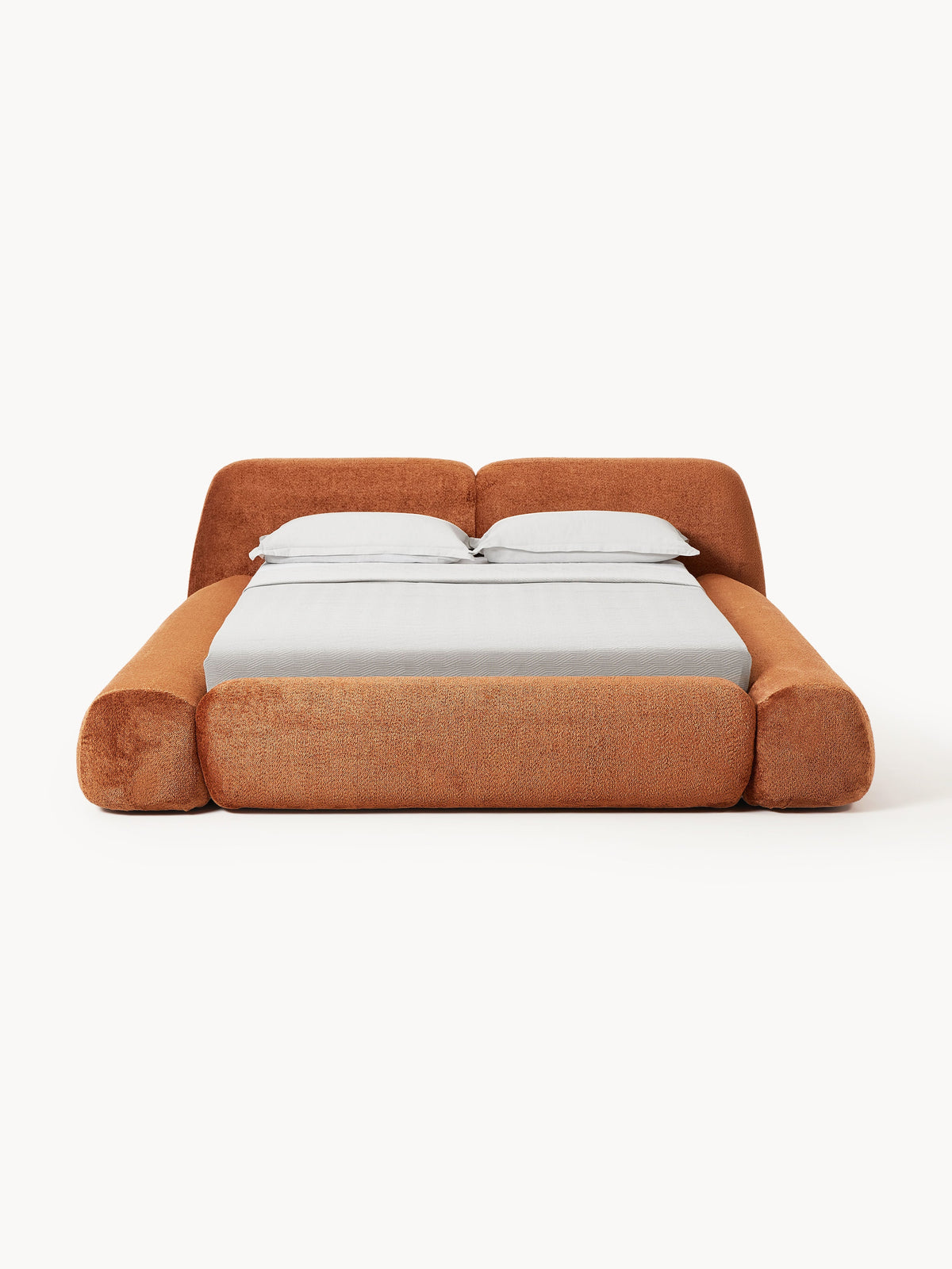 Wolka Upholstered Bed in Teddy Bouclé
